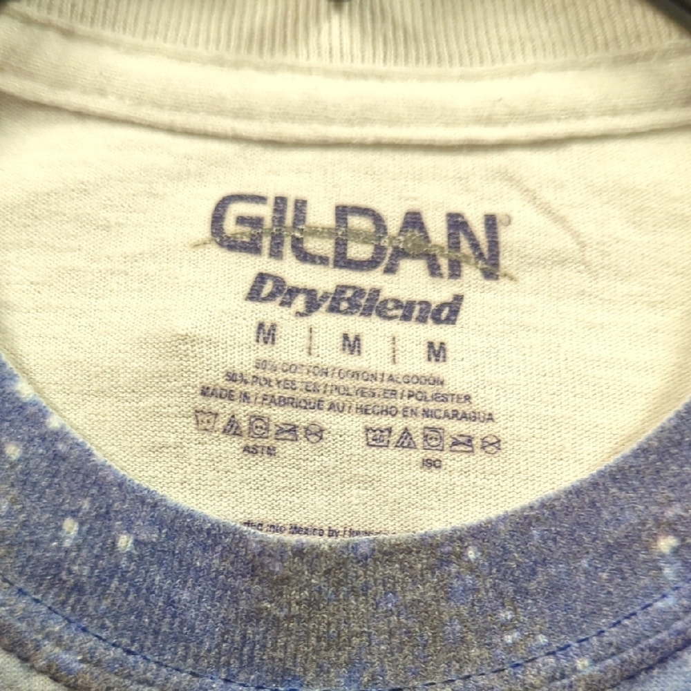 Gildan Blue and White Cat Rocket T-Shirt - Picture 2 of 3